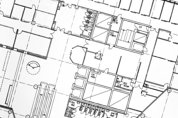 Architectural background. Part of architectural project, architectural plan of a office