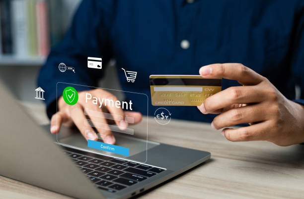 istock Digital Banking and Online Payment Concept. Man using mobile phone for transactions and online shopping, E-transaction and financial technology modern online shopping experience, Online purchase. 2182859943