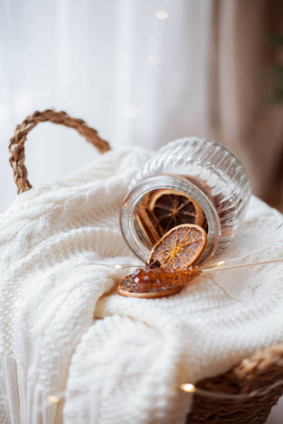 istock Christmas cozy home decor. Light, Christmas tree. Winter holidays. 2182864932