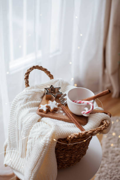 istock Christmas cozy home decor. Light, Christmas tree. Winter holidays. 2182865016
