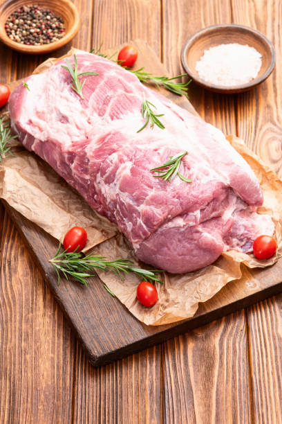 istock Neck of raw pork meat . Top view 2182868308