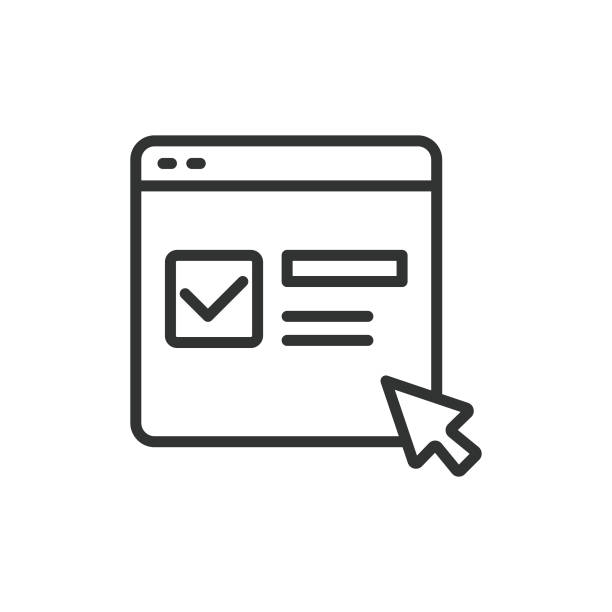 Online candidate selection, icon in line design. Online, candidate, selection, voting, digital, choice, election on white background vector. Online candidate selection editable stroke icon Online candidate selection, icon in line design. Online, candidate, selection, voting, digital, choice, election on white background vector. Online candidate selection editable stroke icon internet stock illustrations