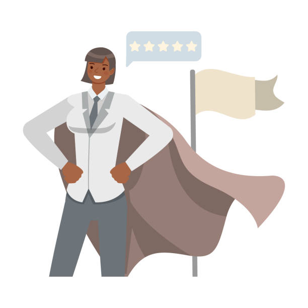 istock Business empowerment illustration concept. Business people working in office planning, thinking and economic analysis.Office woman character vector design. 2182871266