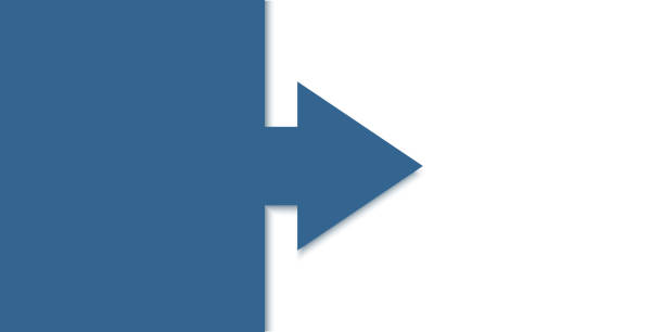 istock The blue arrow is directed to the white space, business concept 2182874465