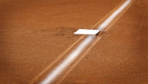 istock Baseball Baseline with Base Chalk Line Diamond Competition Sports 2182877624
