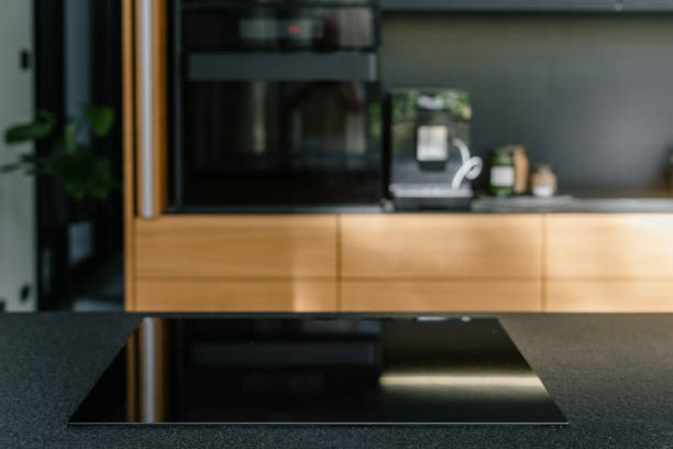 istock Selective focus on glass ceramic stove top at modern kitchen 2182878246
