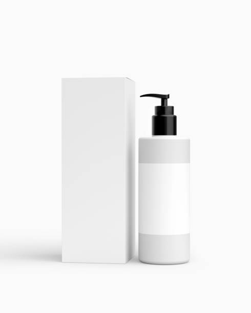 Blank Cosmetic Bottle template on white background