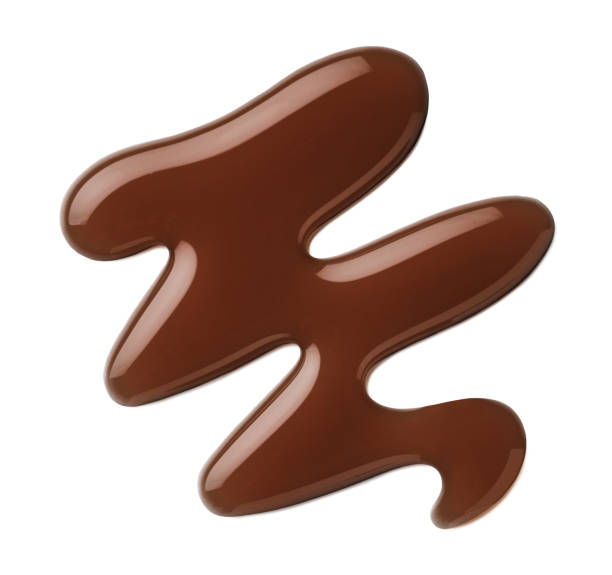 istock Dark chocolate sauce swirl isolated on white background 2182881025