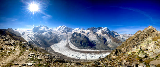 istock Panoramic view of the Gorner Glacier from Gornergrat, Zermatt, Switzerland 2182883109