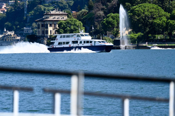 The motorboat “City di Como” on Lake Como.