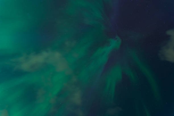 istock Night scene, starry sky and northern lights. 2182884316