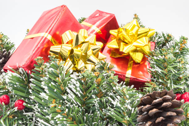 Close-Up Of Gift Boxes On Fur