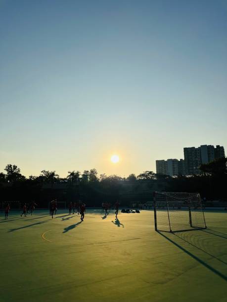 istock Outdoor playground under beautiful sunset 2182888783