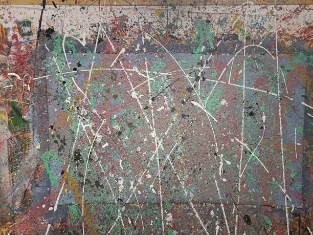 istock Abstract Action Painting on Canvas with Acrylic Paint in Dynamic, Expressive Style 2182895906