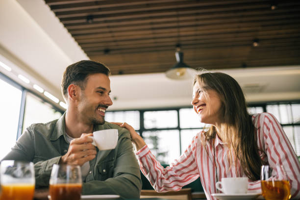 istock Beautiful couple went on a coffee date. 2182896466