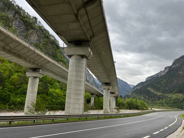istock Massive Bridges with Beautiful Mountains in the Background 2182897144