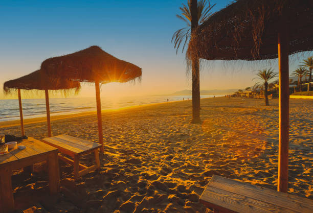 istock Beautiful sunset on the beach 2182898235