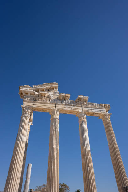 Ruins of the Temple of Apollo in the ancient city of Side,  Antalya, Turkey.