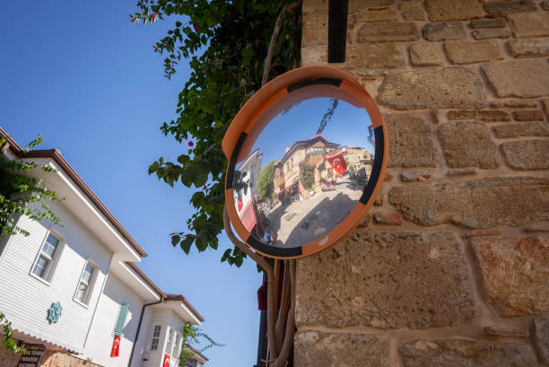 istock Convex mirror in urban area. 2182902076