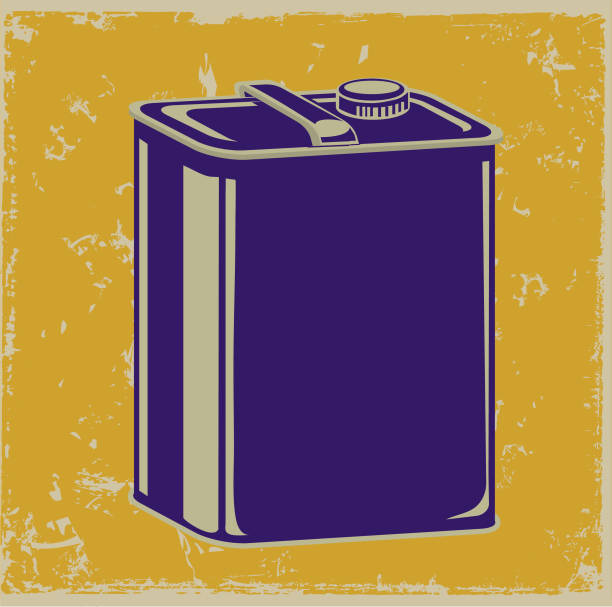 Vector illustration of an Old fashioned Gas Bar Motor oil can. Vintage style with sample design text and elements. Variety of color and lot's of texture to appear slightly worn with age. Download includes vector eps, high resolution jpg. All fonts outlined or expanded