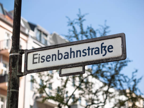 istock Eisenbahnstrasse Street Name Sign in Berlin, Germany 2182906142