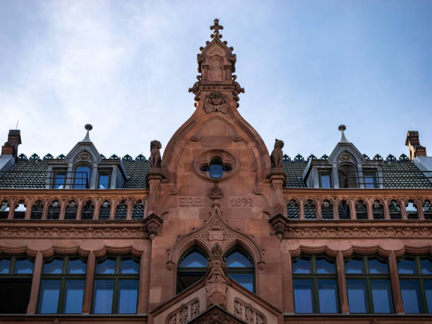 Berlin, Facade of the Geschäftshaus (office building) Friedrichstraße 166 in the Mitte district. The old house was built in 1899 in Gothic architecture from Wendelstadt.