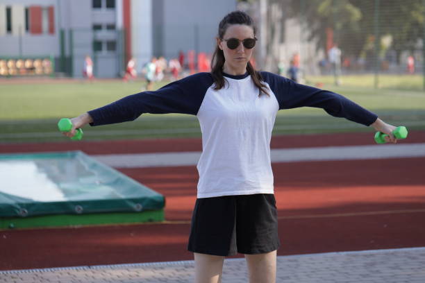 Woman exercising or doing workout session outside