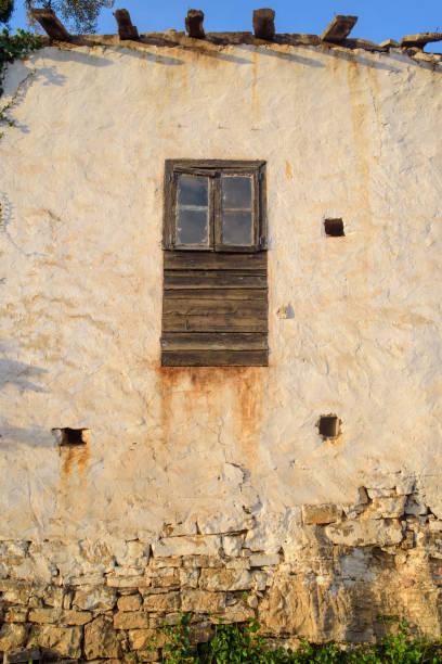 Weathered stucco facade in country house