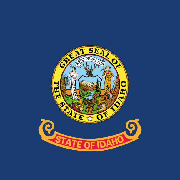 istock Square federal state flag of IDAHO 2182916405