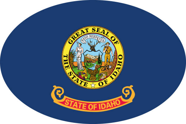 istock Oval federal state flag of IDAHO 2182916515