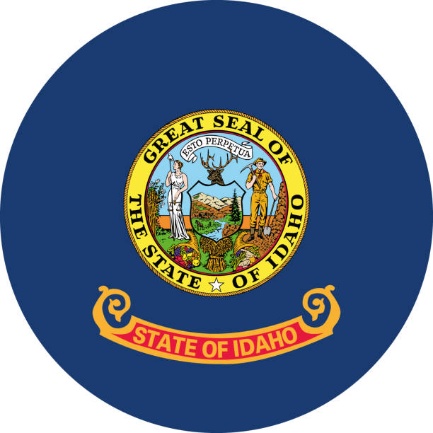 istock Circle federal state flag of IDAHO 2182916602