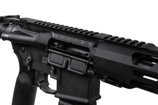 istock Modern automatic rifle isolated on white background. Weapons for police, special forces and the army. Automatic carbine. Assault rifle on white back. 2182919130