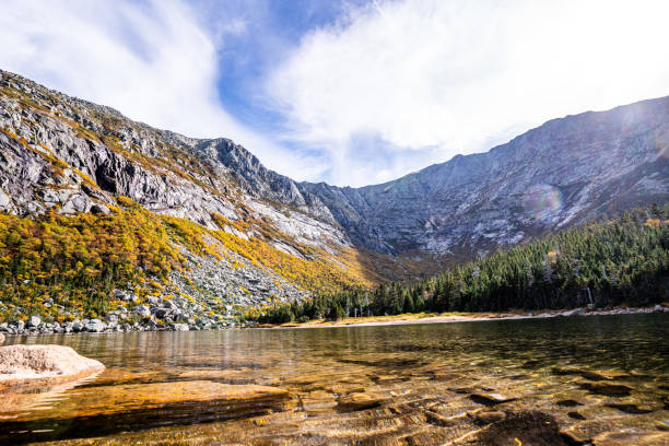 istock Baxter state Park mountains and foliage reflecting on water 2182930303
