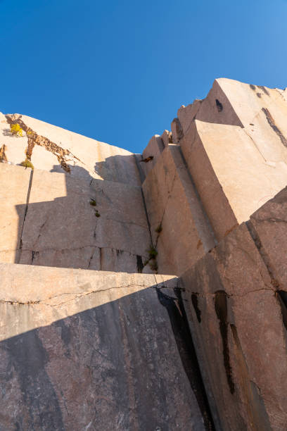 Old marble quarry at Velebit mountain again clear blue sky, Croatia