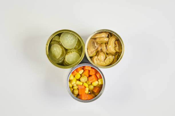 istock Canned food, canned vegetables, overhead shot 2182941664