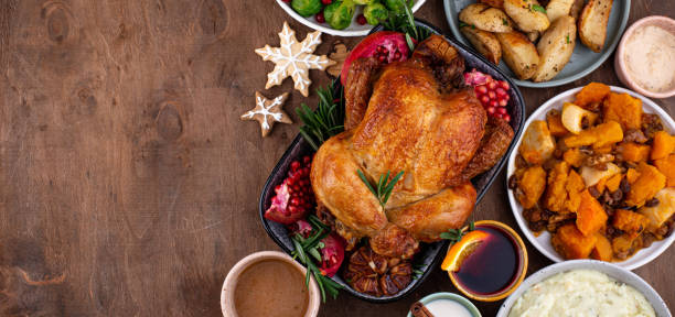 istock Christmas festive dinner with traditional dishes 2182944316