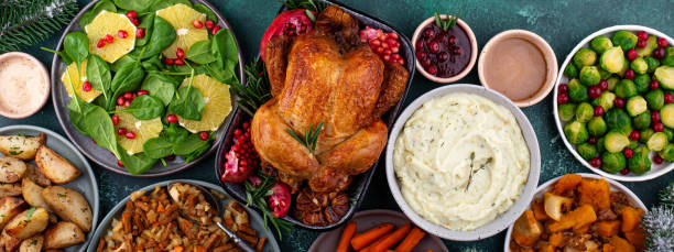 istock Christmas festive dinner with traditional dishes 2182944328