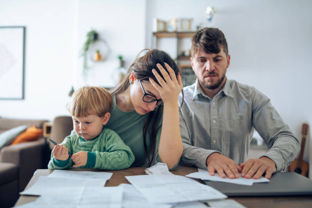 istock Family is feeling sad because of inflation. 2182944394