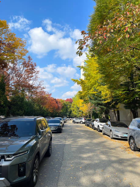 istock Autumn in Seoul Apartments Community 2182945301