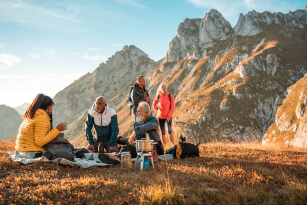 istock Tea Time Delight for Diverse Hiking Crew 2182945810