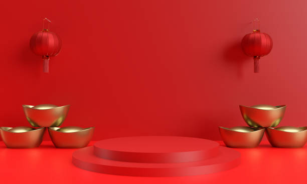 istock red pink orange gradient color background wallpaper pattern texture coin golden rich wealth healthy money lunar podium round circle stand showcase banner chinese new year happy 2025 2024 snake zodiac 2182950742