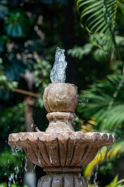 istock Stone Fountain in a Serene Cuernavaca Garden  Close-Up View 2182965121