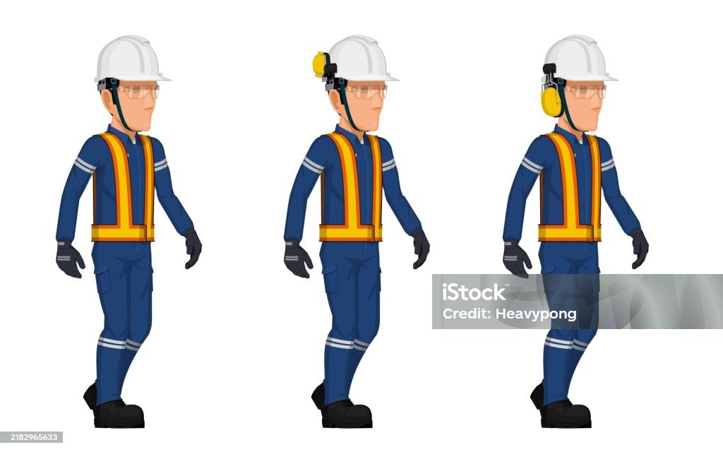 Isolate Worker Vector Isolate Walking Worker On White Background Stock Illustration ...