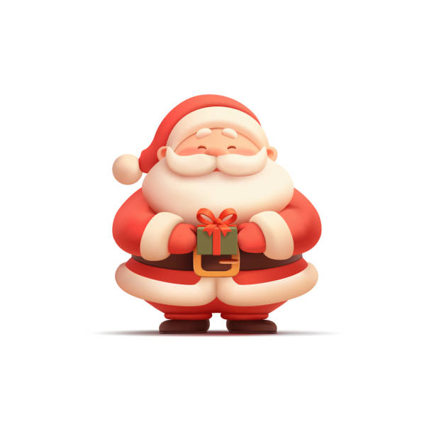 istock 3D cute Santa character with a gift in hands. Festive character for design concepts of Winter Holidays, Merry Christmas. Vector illustration. 2182965643