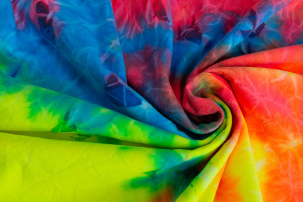 istock Crumpled colorful tie-dye fabric Texture 2182967885