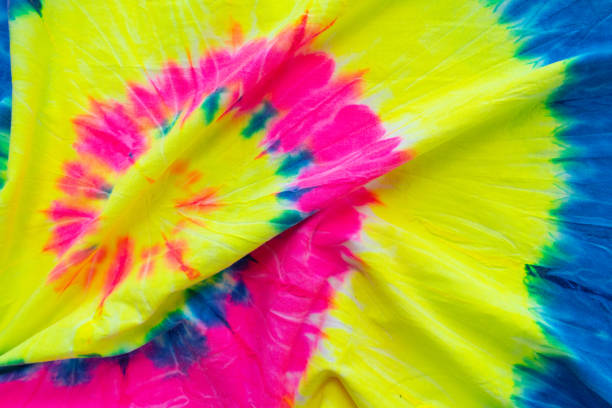 Colourful tie dye cloth wrinkled crumpled, texture and background
