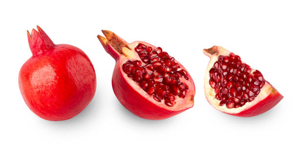 istock Pomegranate fruit isolated on white background with clipping path, full depth of field 2182972065