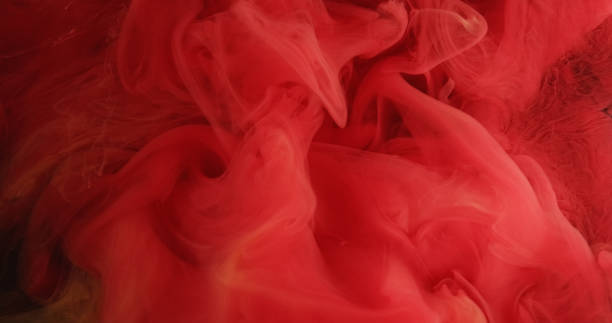 Color vapor ink cloud red paint mist floating