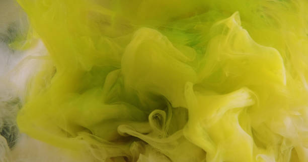 istock Smoke swirl paint cloud yellow ink water texture 2182972502