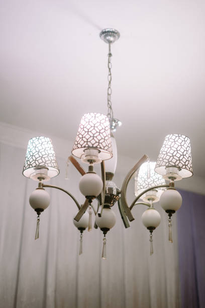 Elegant luxury chandelier illuminating a home interior